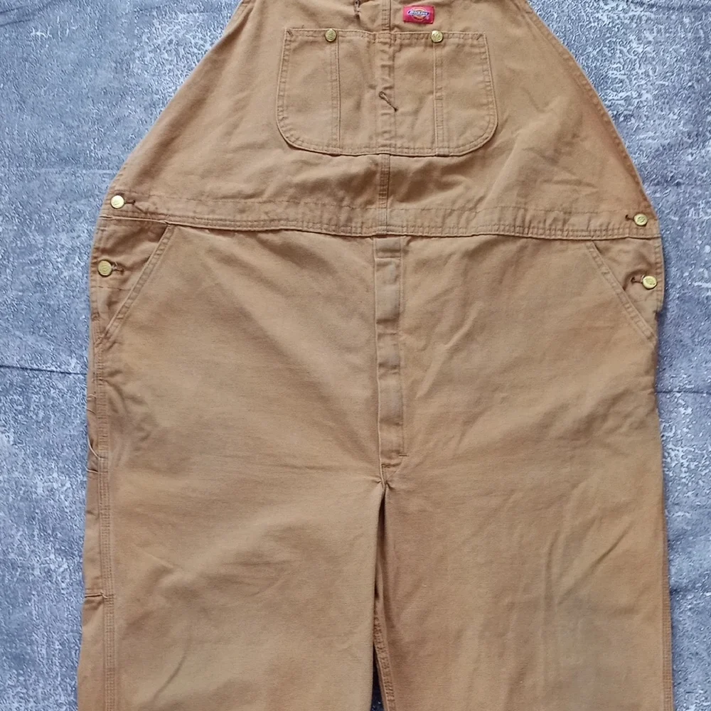 Dickies Brown Denim Overalls WORKWEAR UNISEX WIDE W216490 - Picture 7 of 15